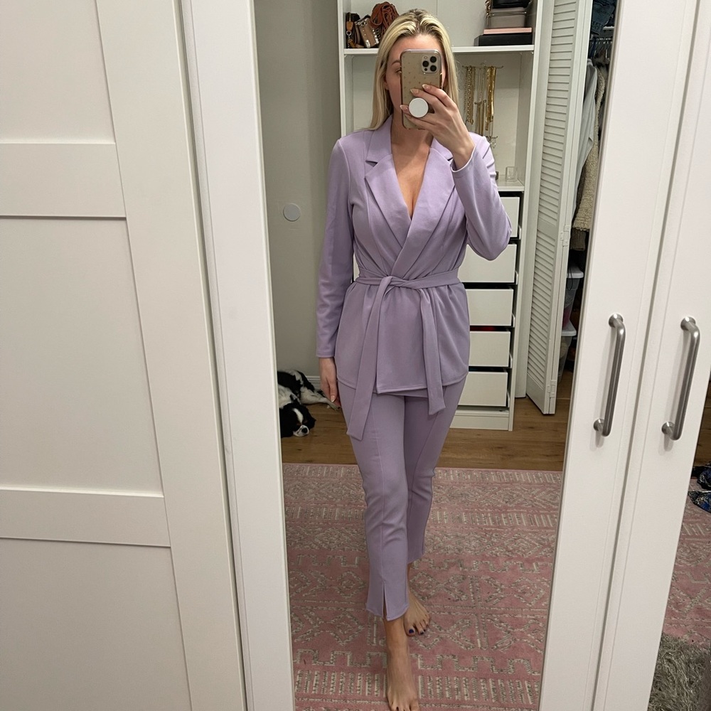 Purple two piece suit